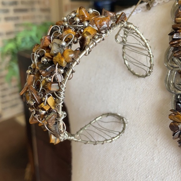 Natural Stone and Silver Links Necklace Bracelet & Earring Set - Picture 7 of 12